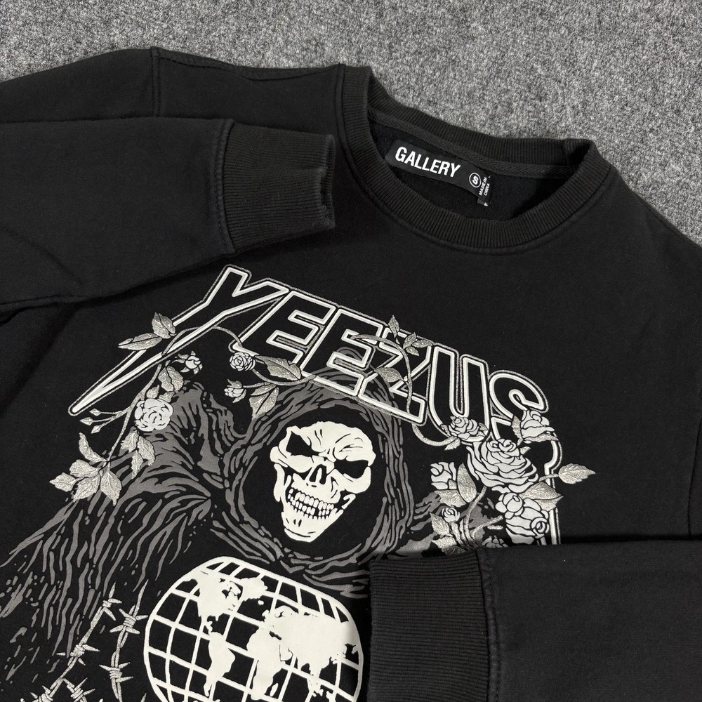 Yeezus Kanye West Crewneck Sweatshirt - Black Heavy‎ Skeleton Gallery Tag Small